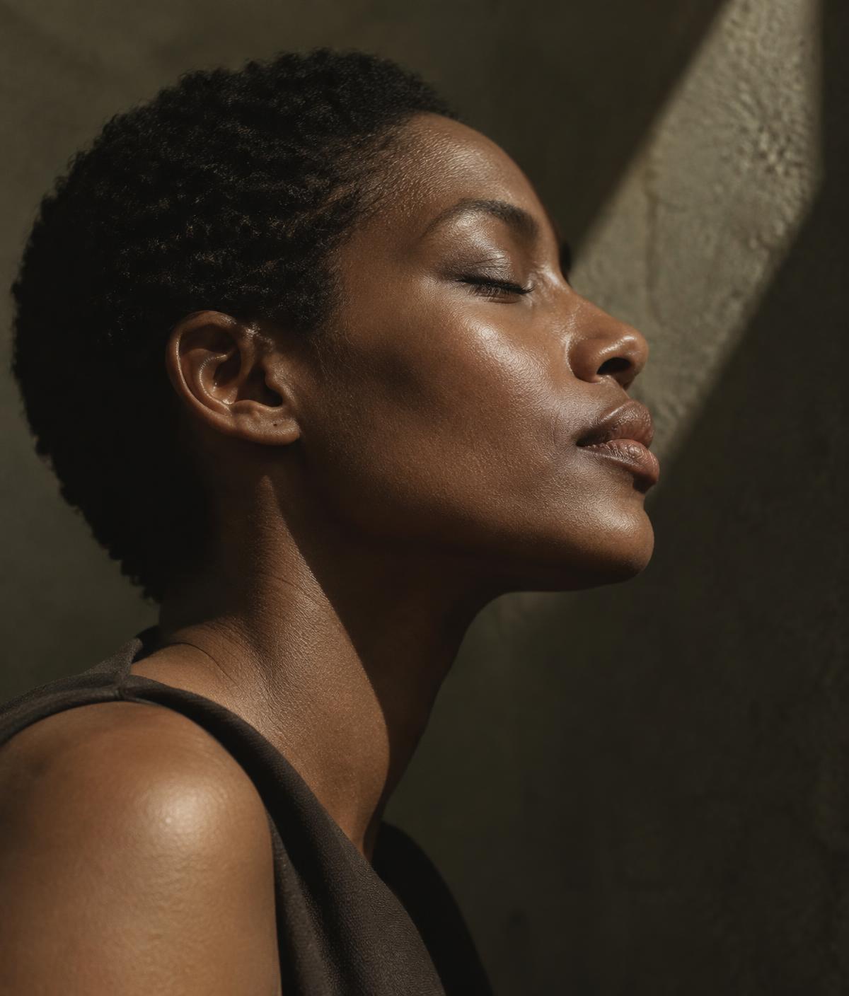 Natural skin in warm light
