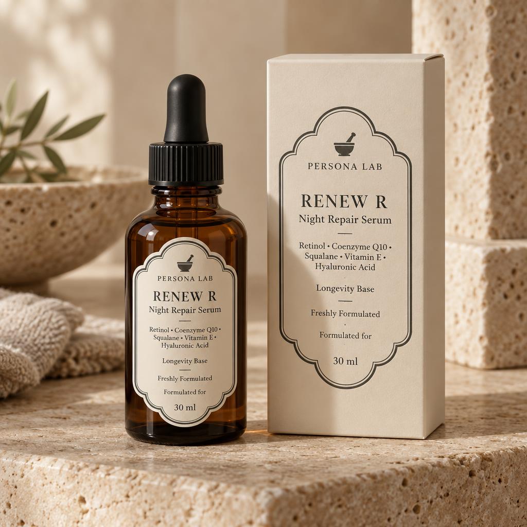 Renew R serum packaging